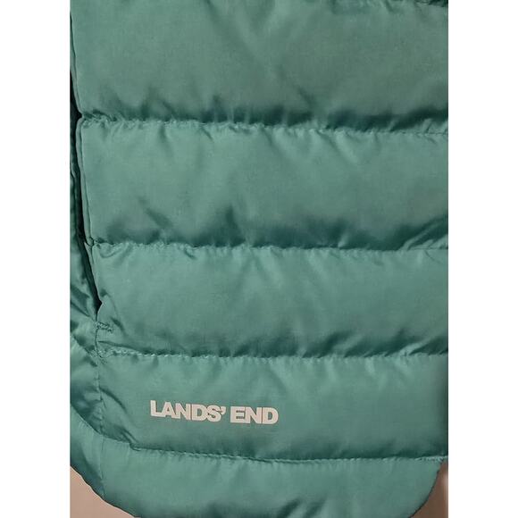LANDS' END Womens M 10-12 600 Fill PREMIUM DOWN PUFFER VEST Light Teal NWT - Picture 3 of 8